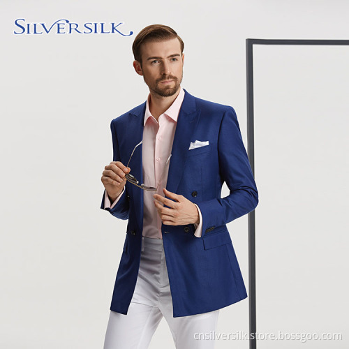 Dubbelbröst Slim BrideGroom Tuxedo Navy Blue Blazer